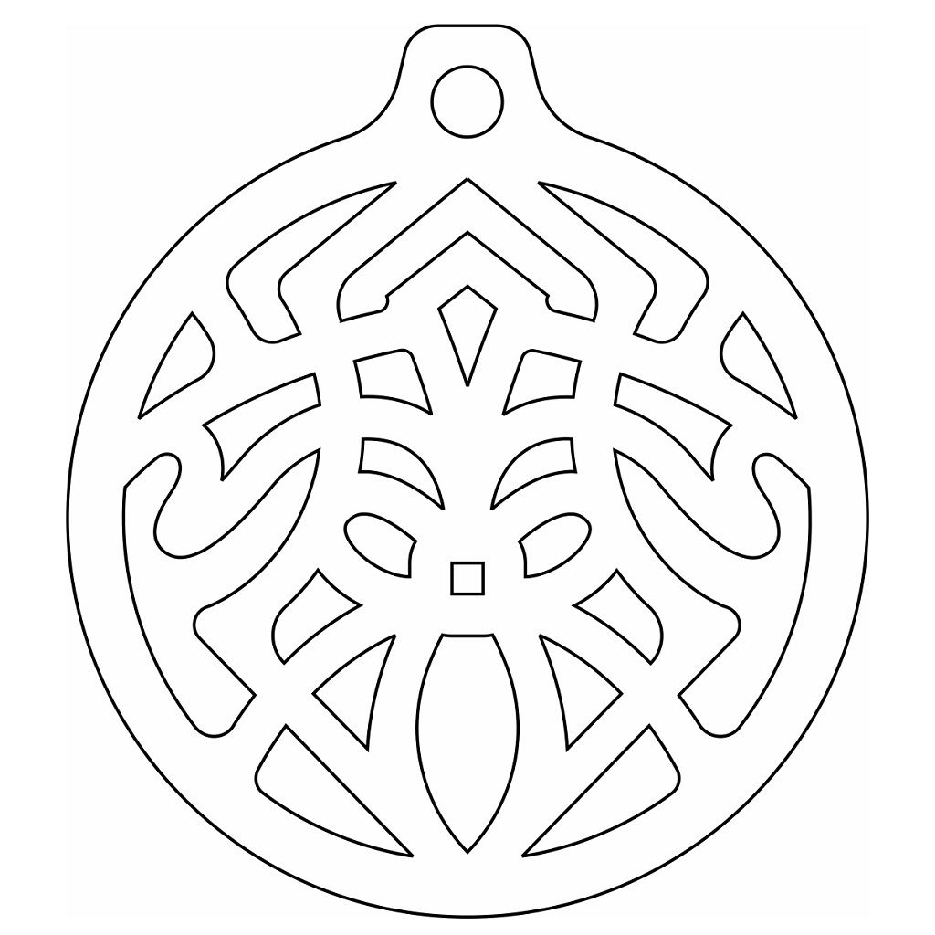 Laser Cut Xmas Tree Decoration Bauble Vector