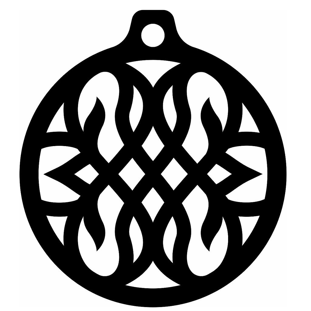 Laser Cut Christmas Ball Ornament Craft Vector
