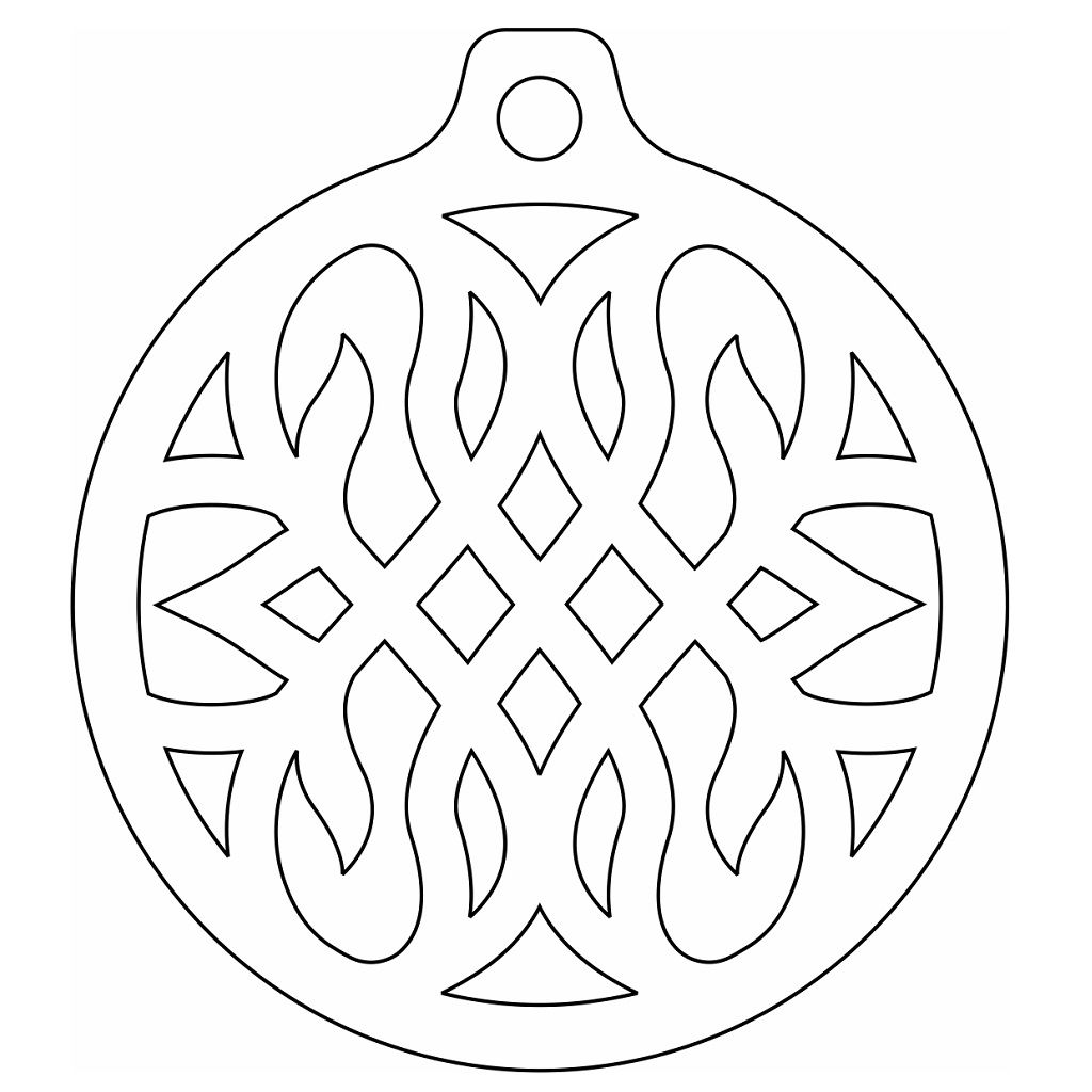 Laser Cut Christmas Ball Ornament Craft Vector