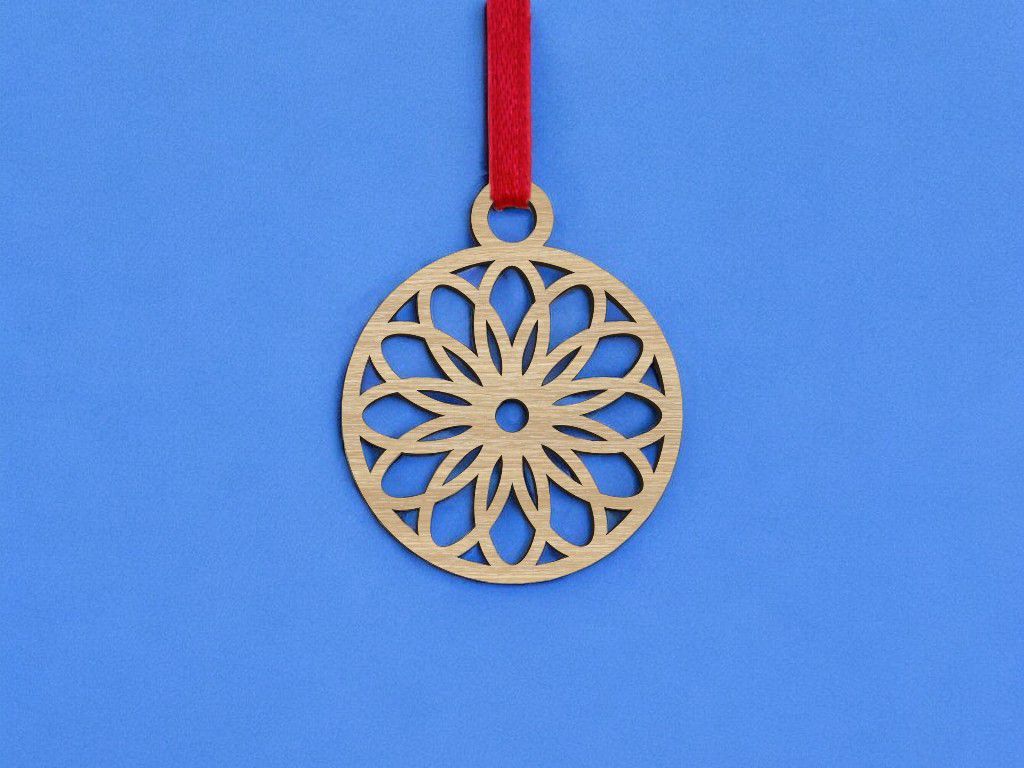 Laser Cut Christmas Tree Decoration Pendant Vector