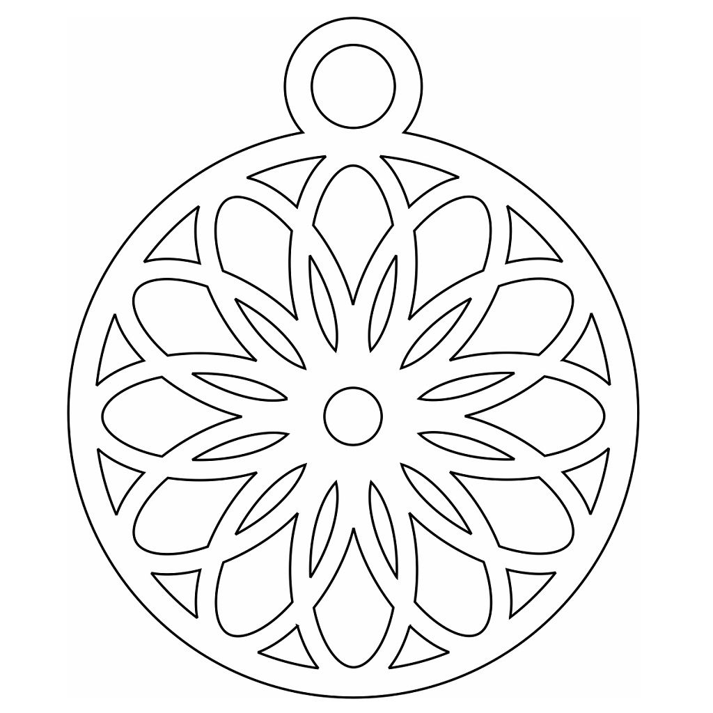 Laser Cut Christmas Tree Decoration Pendant Vector