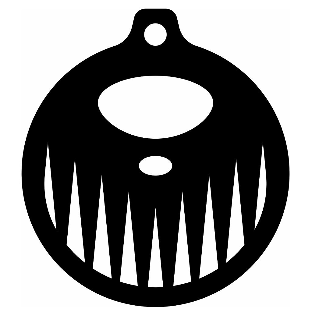 Laser Cut Wooden Christmas Tree Bauble Vector