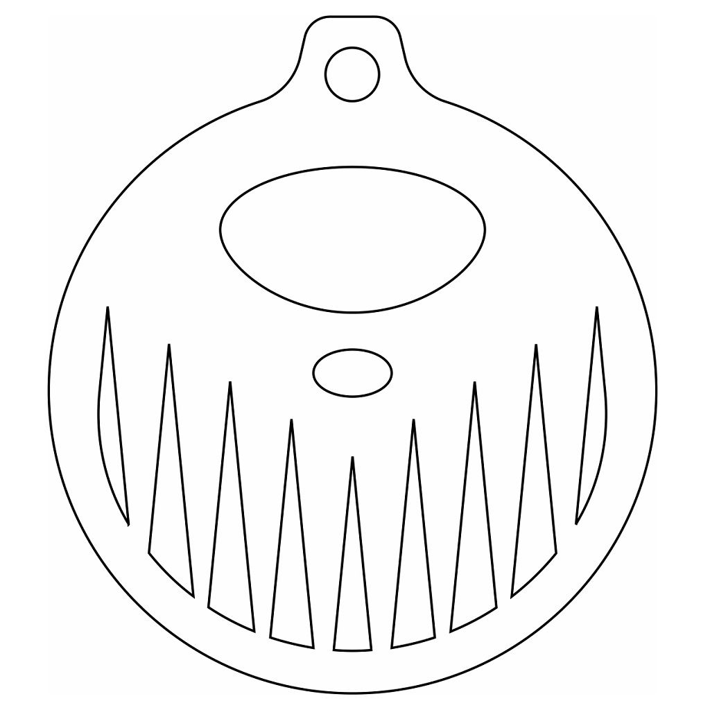 Laser Cut Wooden Christmas Tree Bauble Vector