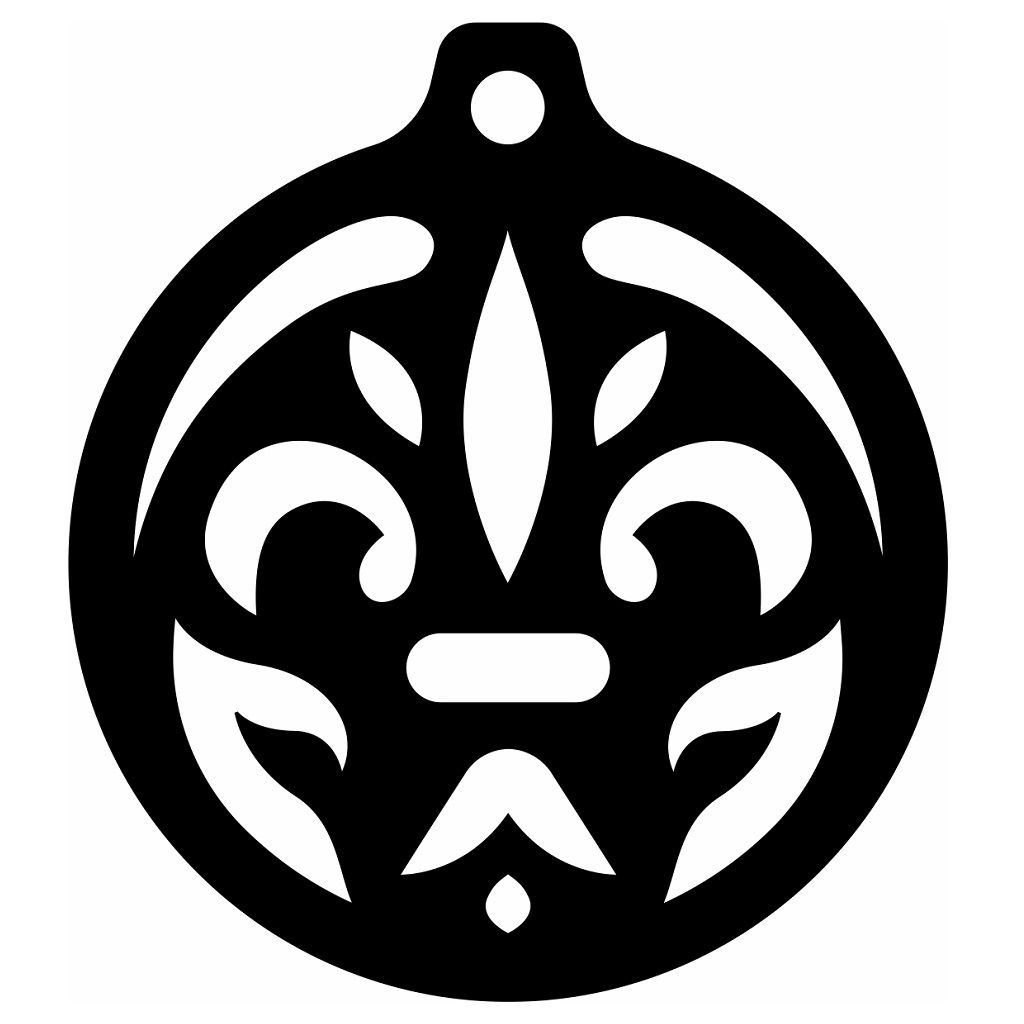 Laser Cut Wooden Christmas Tree Ball Vector