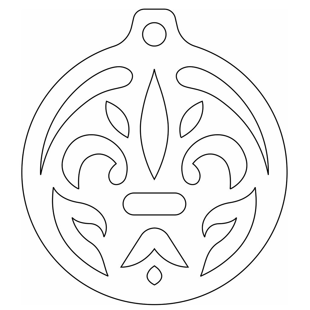 Laser Cut Wooden Christmas Tree Ball Vector