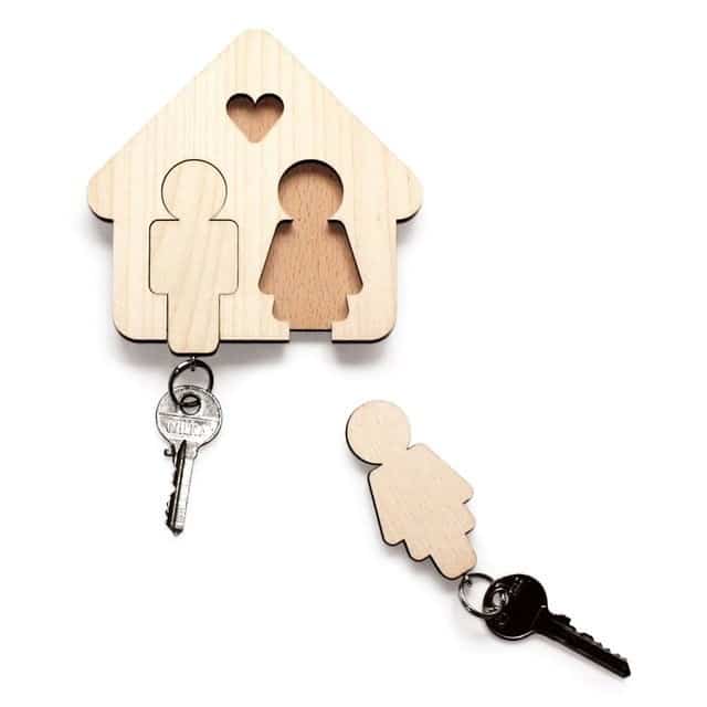 Wooden Couple Keyring Holder Laser Cut File