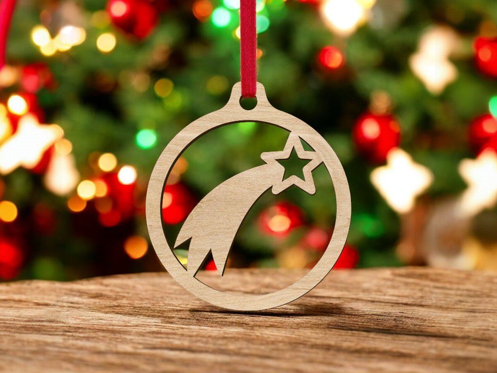 Laser Cut Bethlehem Star Christmas Bauble Ornament Vector