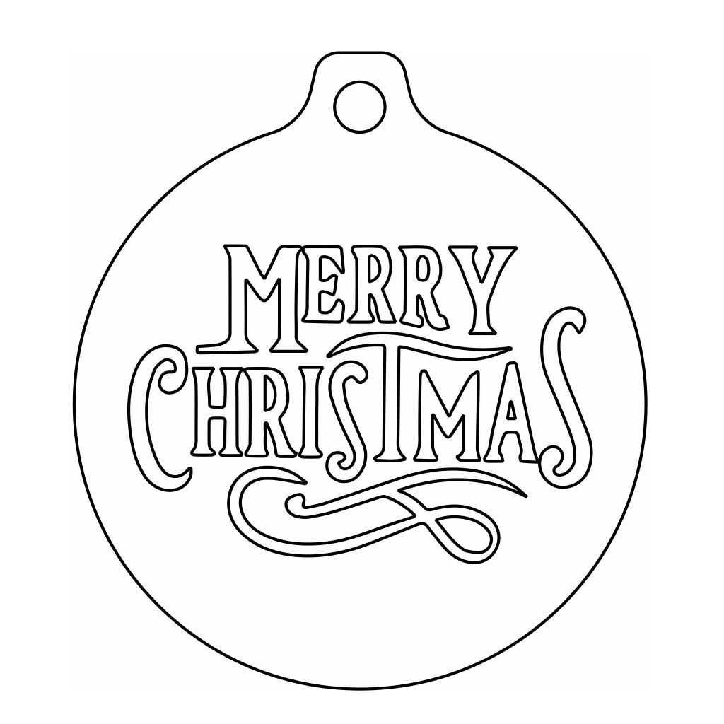 Laser Cut Merry Christmas Bauble Vector