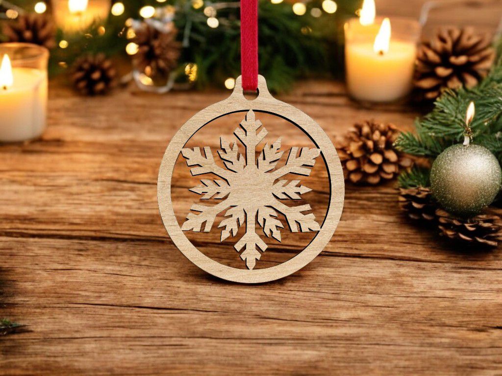 Laser Cut Snowflake Pattern Bauble Vector