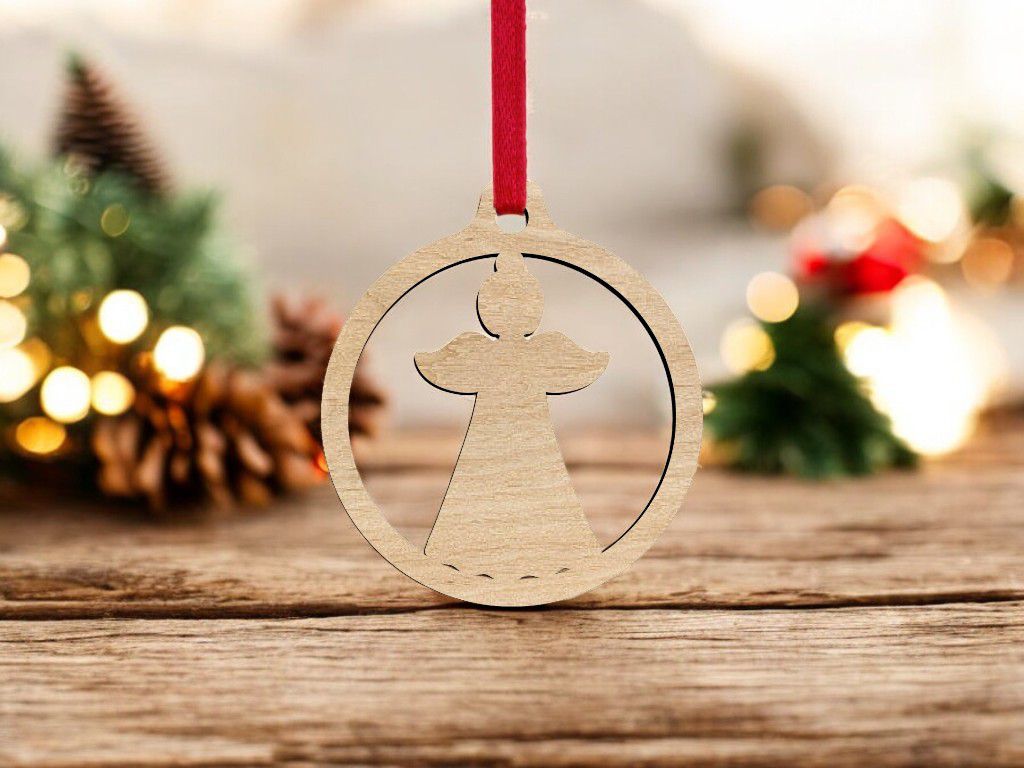 Laser Cut Little Angel Ball Ornament Vector