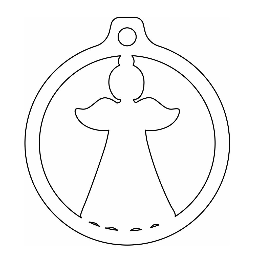 Laser Cut Little Angel Ball Ornament Vector