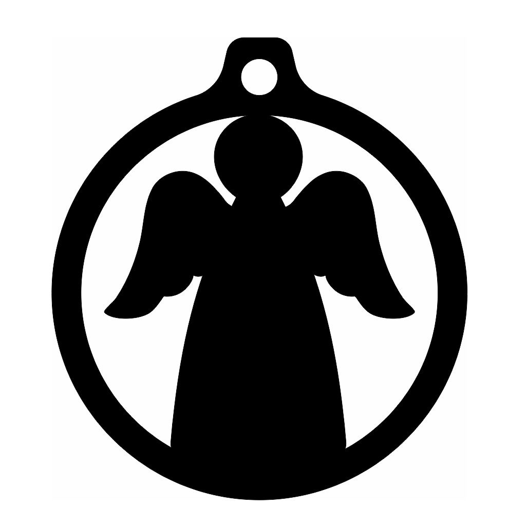 Laser Cut Hanging Angel Christmas Ornament Vector