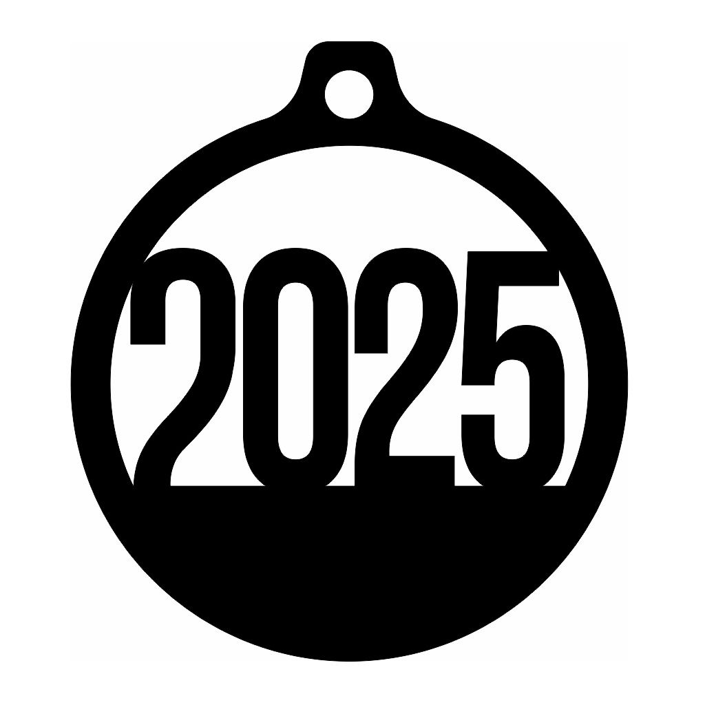 Laser Cut 2025 Bauble Ornament Vector