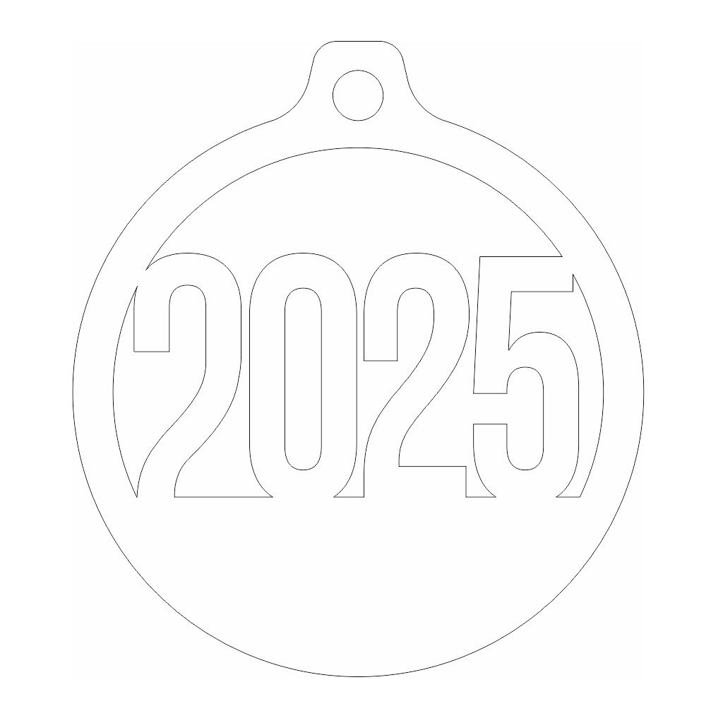 Laser Cut 2025 Bauble Ornament Vector