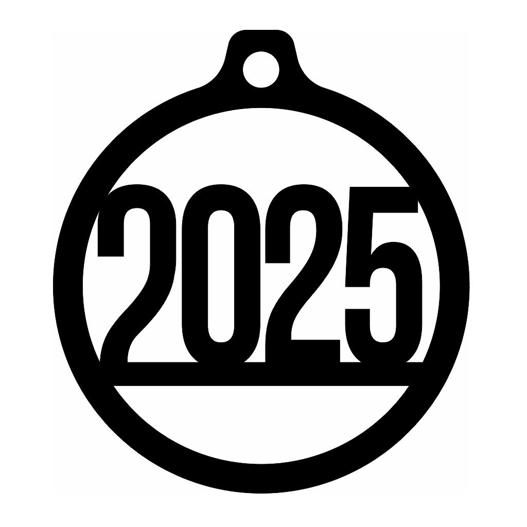 Laser Cut New Year 2025 Decor Ornament Vector