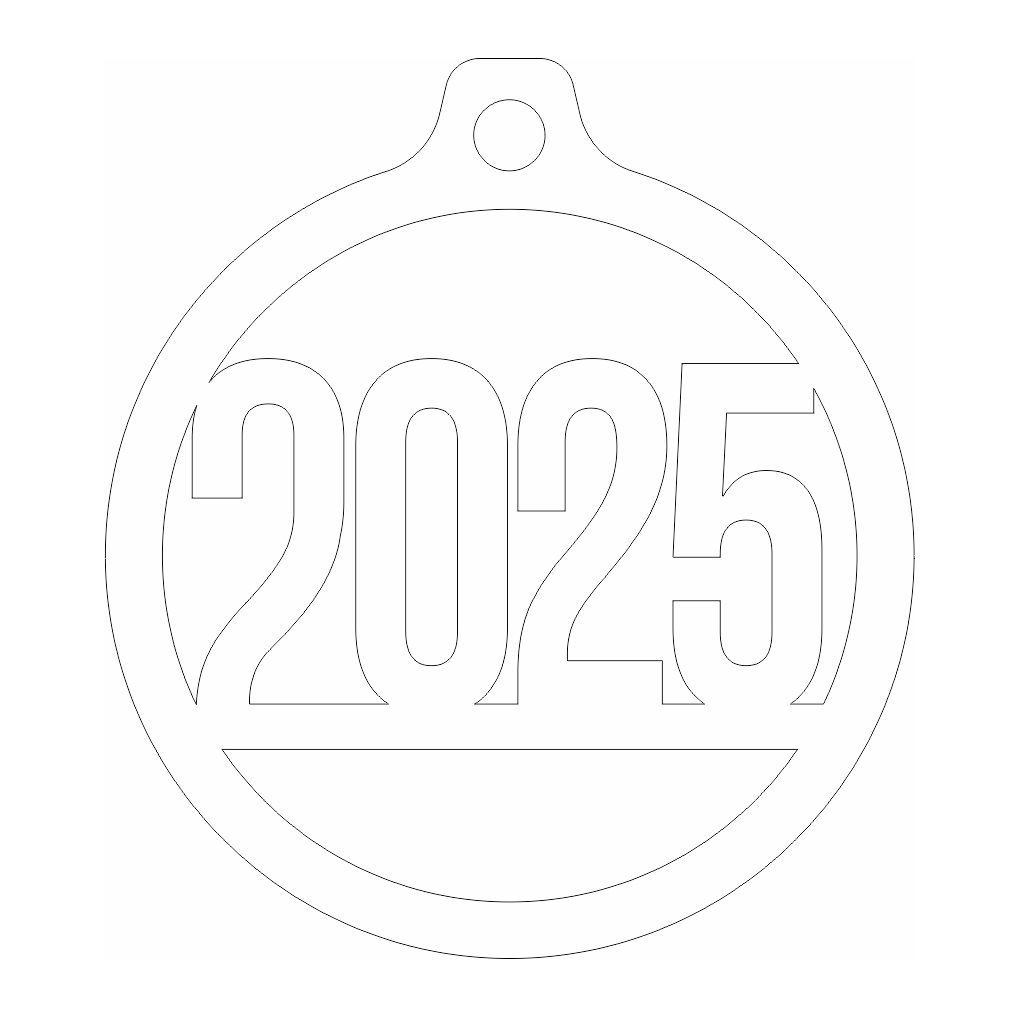 Laser Cut New Year 2025 Decor Ornament Vector