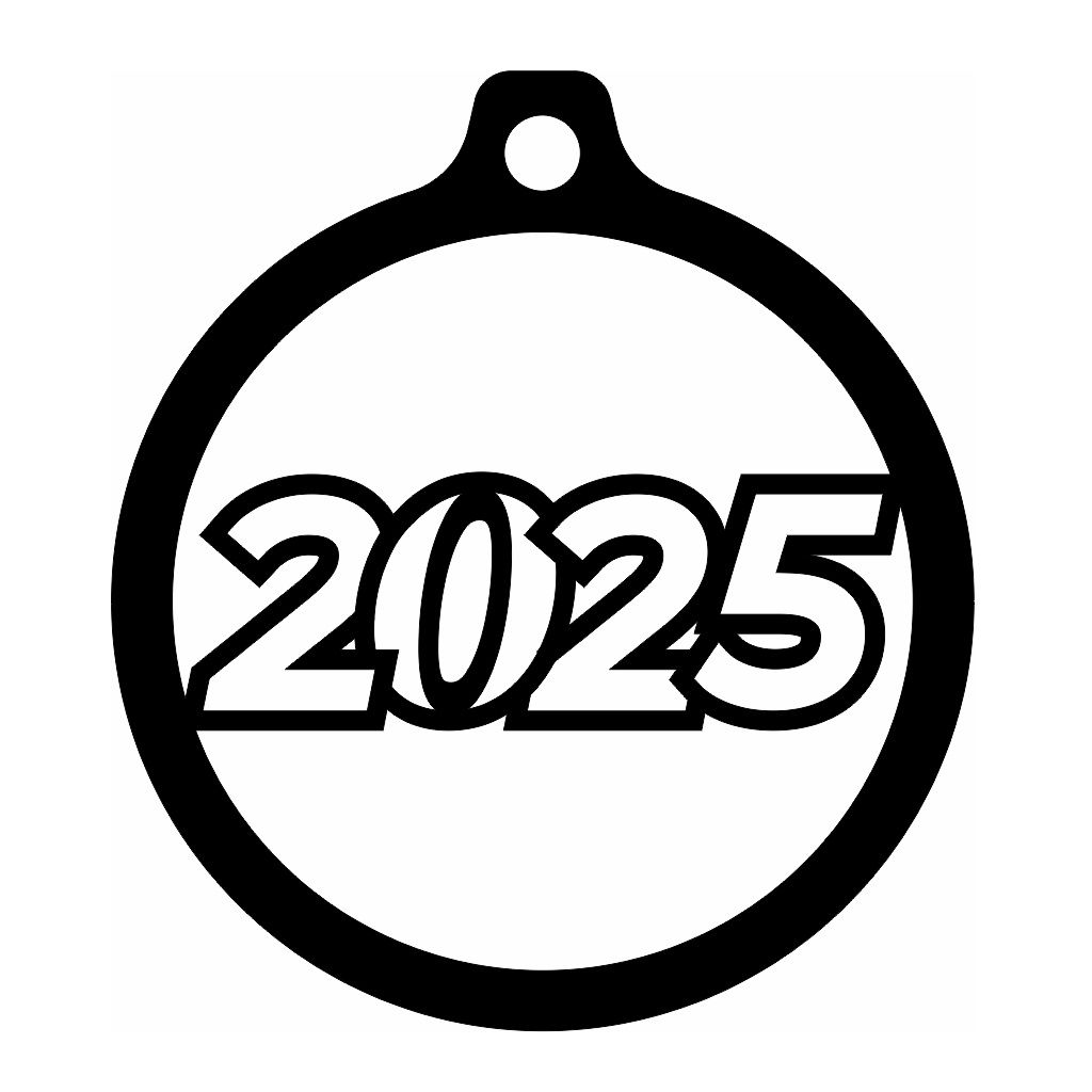 Laser Cut Year 2025 Decor Bauble Vector