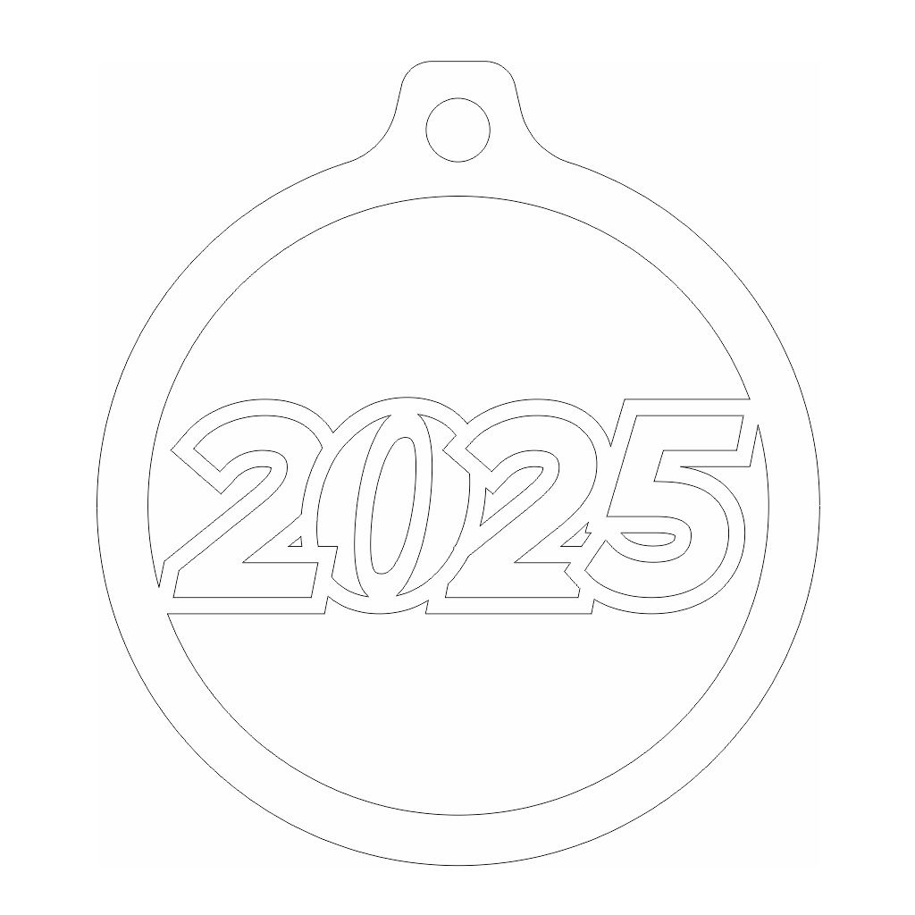 Laser Cut Year 2025 Decor Bauble Vector