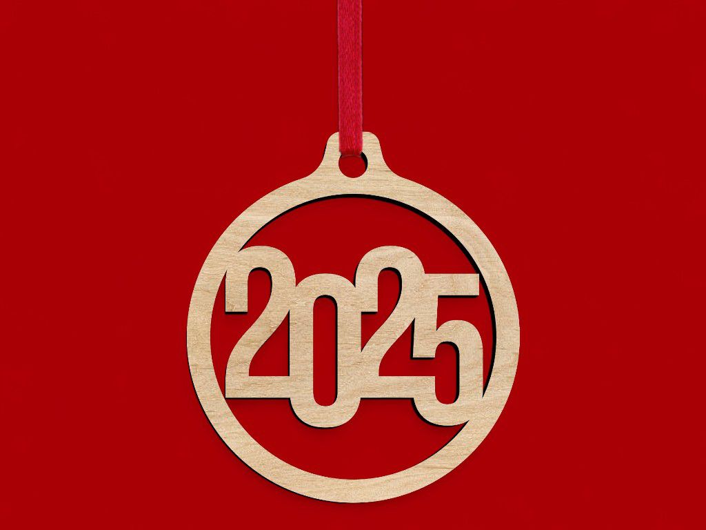 Laser Cut Festive Year 2025 Ornament Vector
