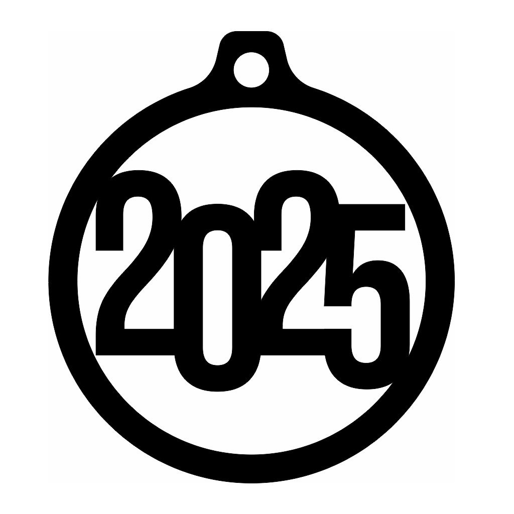 Laser Cut Festive Year 2025 Ornament Vector