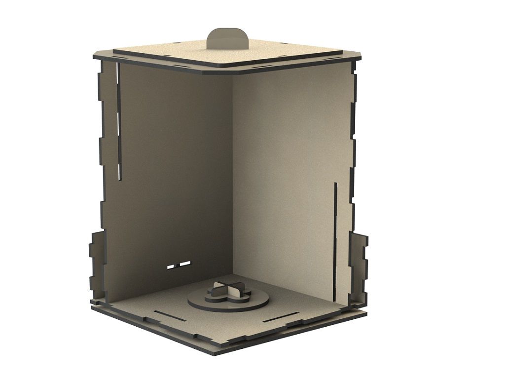 Laser Cut Rotating Ink and Brush Holder Vector
