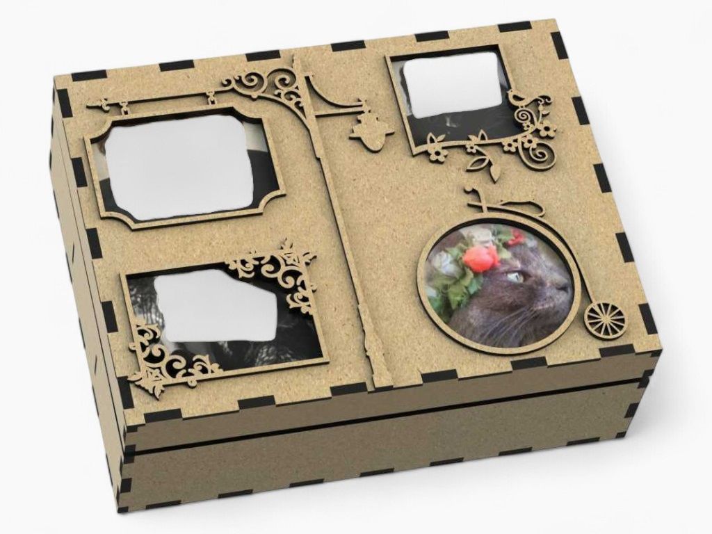 Laser Cut Jewelry Box with Compartments Vector