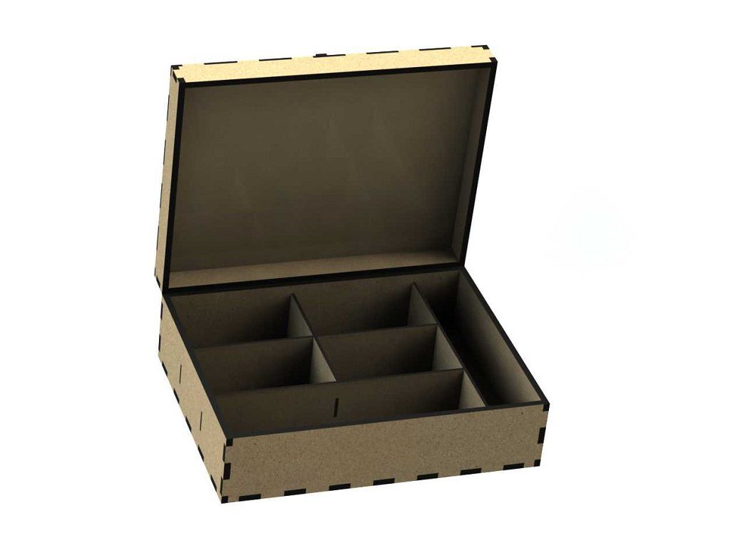 Laser Cut Jewelry Box with Compartments Vector