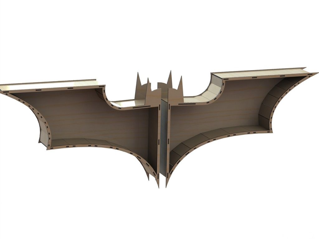 Laser Cut Batman Logo Bookshelf Vector