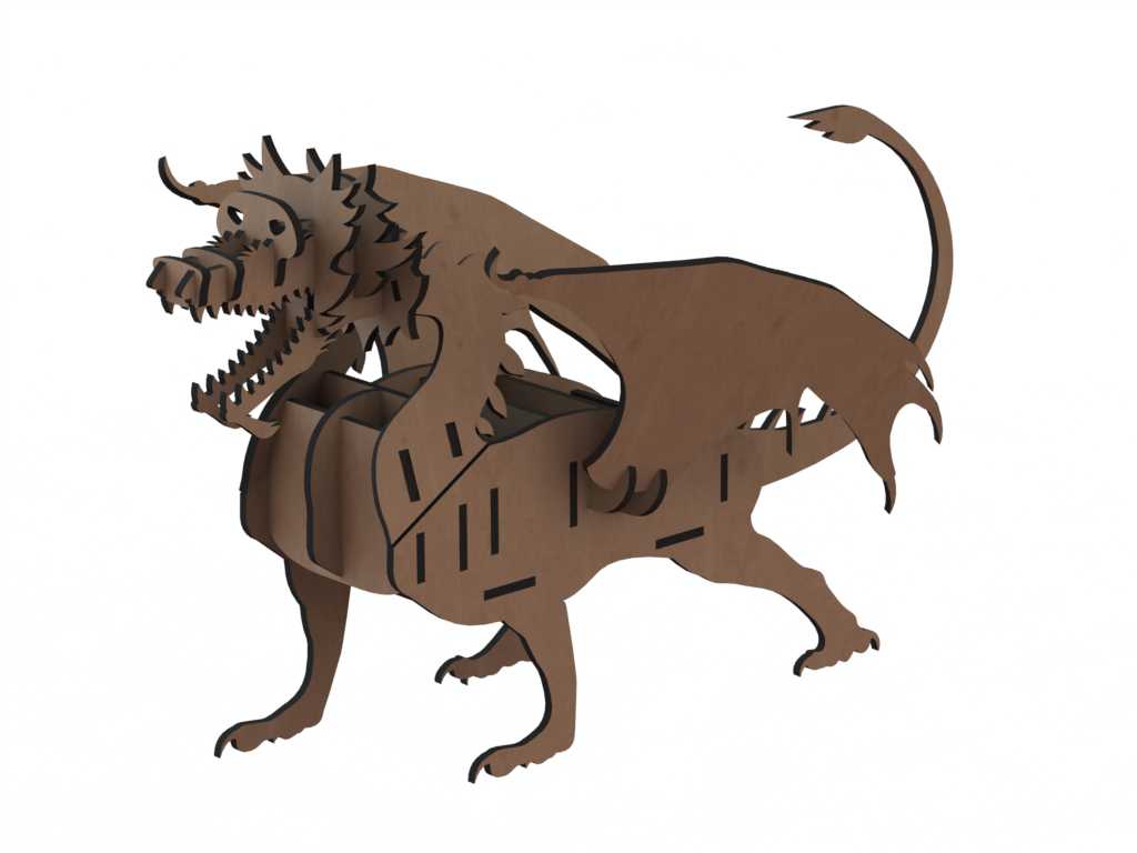 Laser Cut Dragon Shape Remote Control Holder Vector