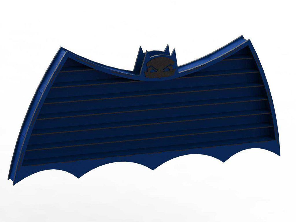 Laser Cut Bat Shape Wood Wall Shelf Vector