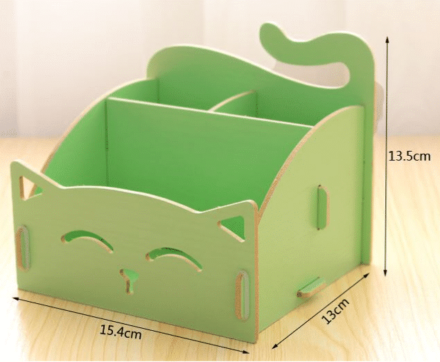 Cute Cat Pencil Holder Multifunction Storage Box Laser Cut File