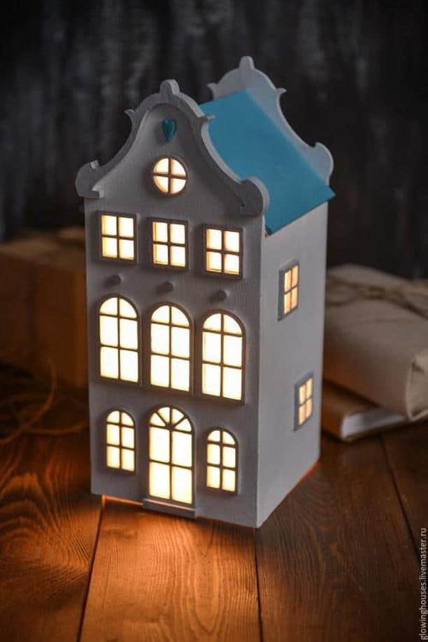 Dutch House Night Light Lamp Laser Cut File