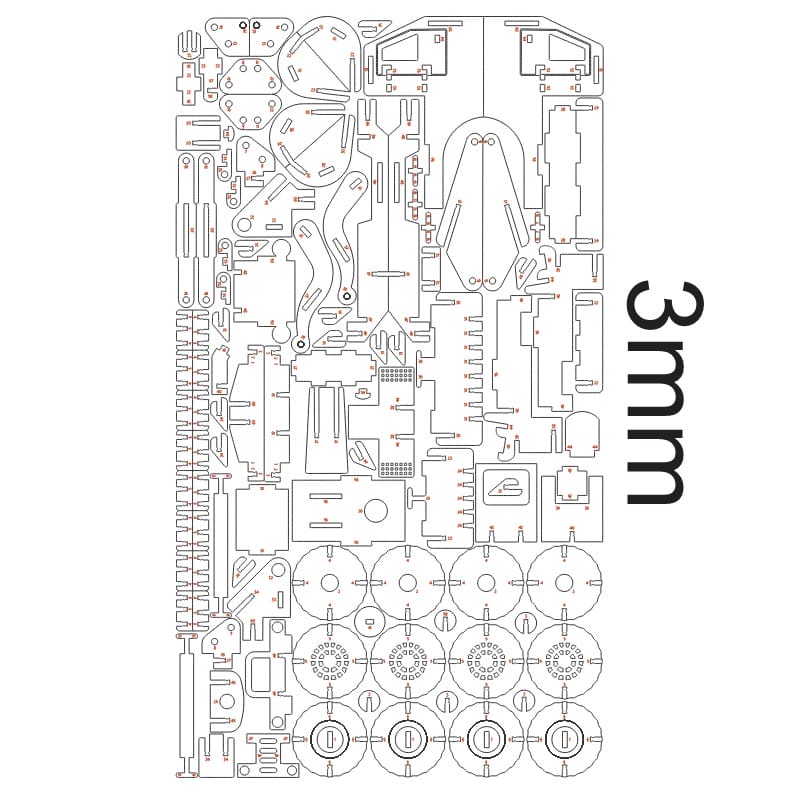Laser Cut Backhoe Loader 3D Wood Model Puzzle Kit