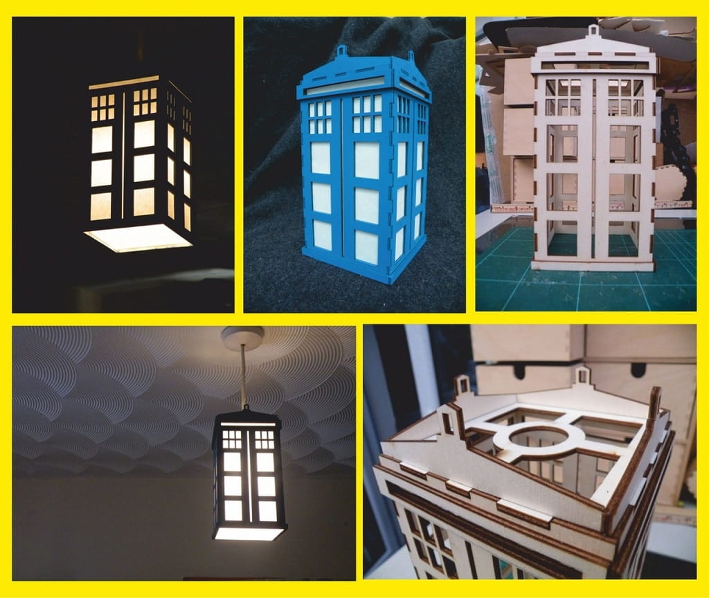 Tardis Night Light Hanging Lamp Shade Laser Cut File