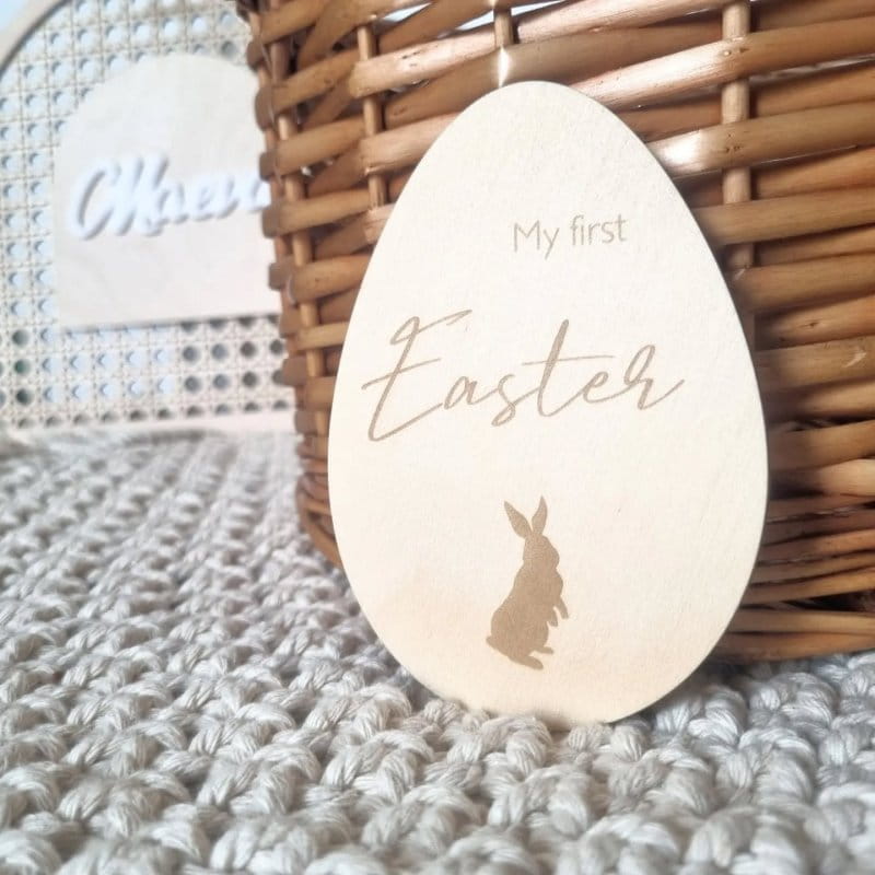 Laser Cut My First Easter Wooden Plaque