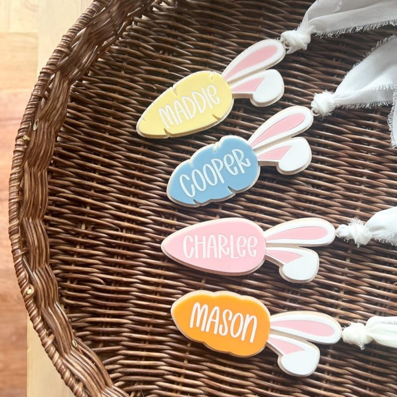 Laser Cut Personalized Easter Carrot Gift Tags
