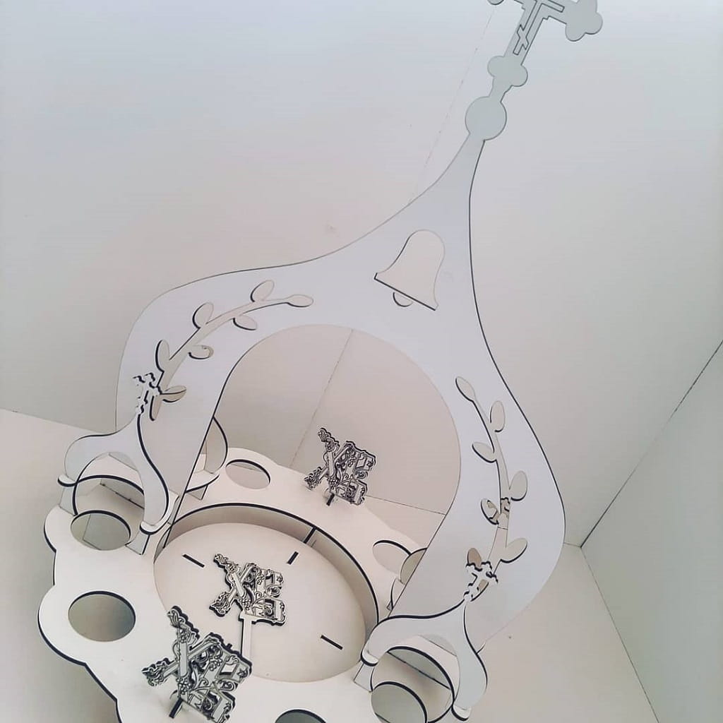 Laser Cut Church Themed Easter Egg Holder Stand