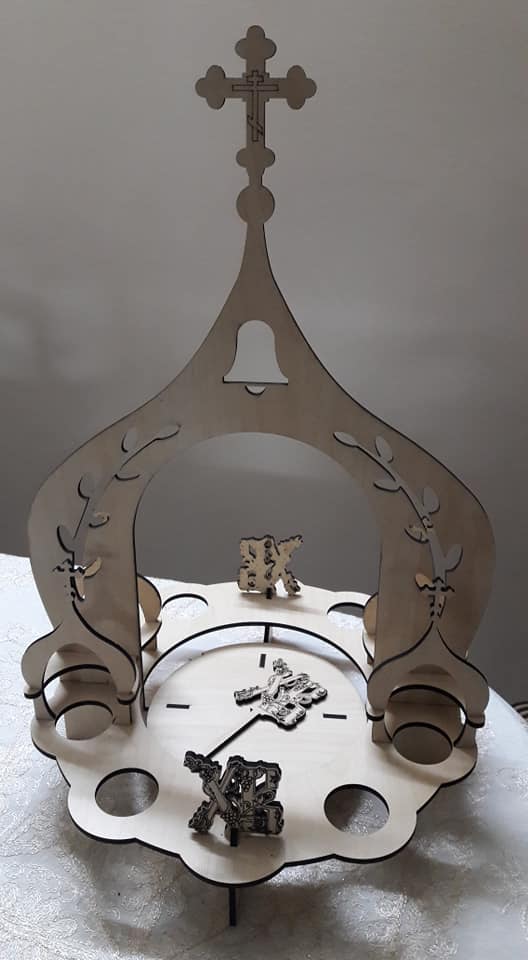Laser Cut Church Themed Easter Egg Holder Stand
