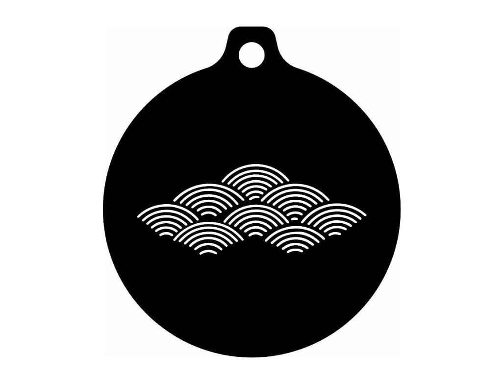 Laser Cut Seigaiha Pattern Christmas Ornament