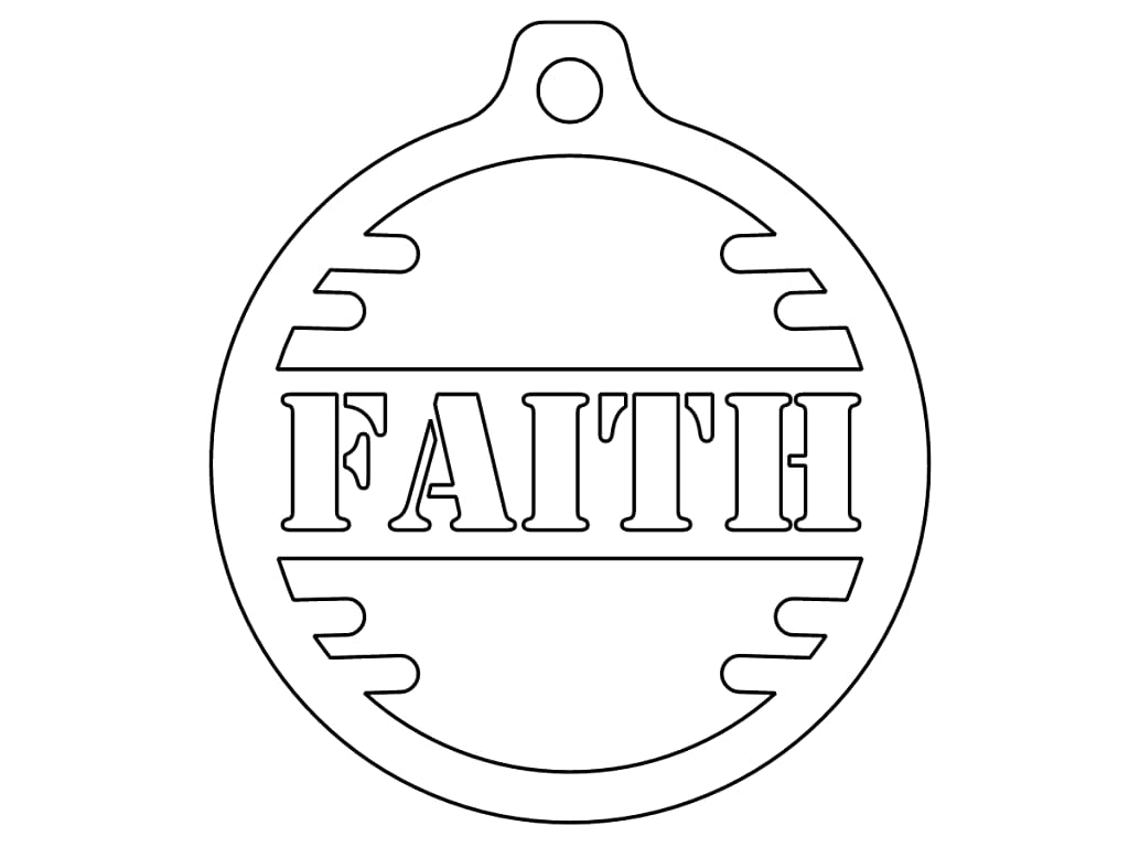 Laser Cut Faith Christmas Ornament