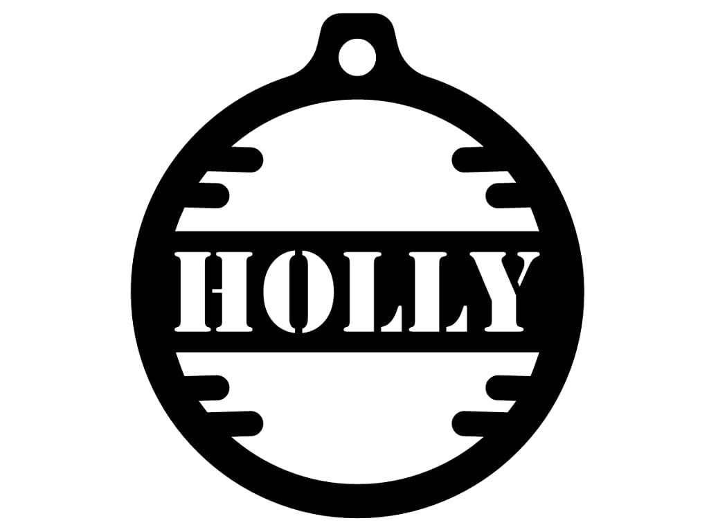Laser Cut Holly Christmas Ornament