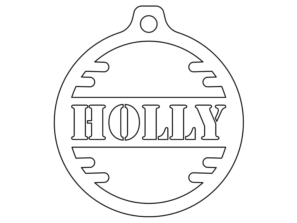 Laser Cut Holly Christmas Ornament