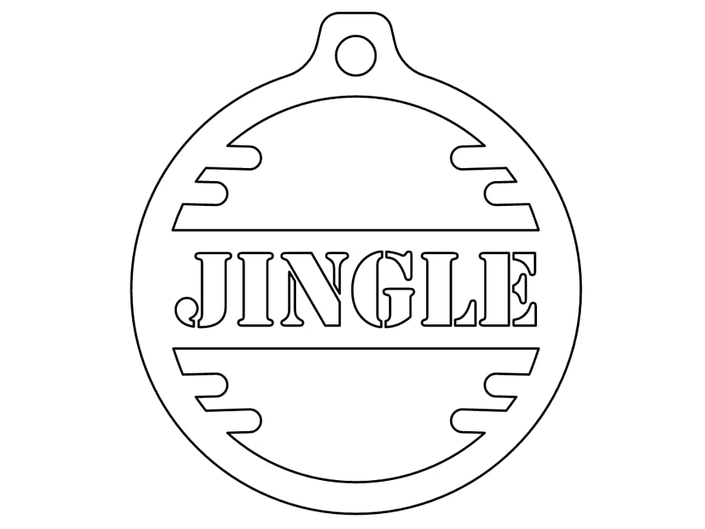 Laser Cut Jingle Christmas Ornament