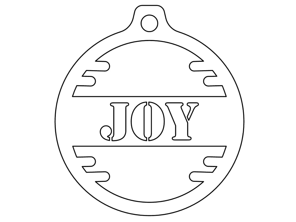 Laser Cut Joy Christmas Ornament