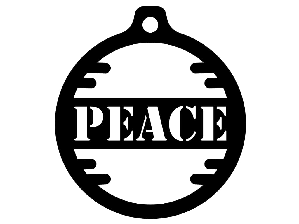 Laser Cut Peace Christmas Ornament