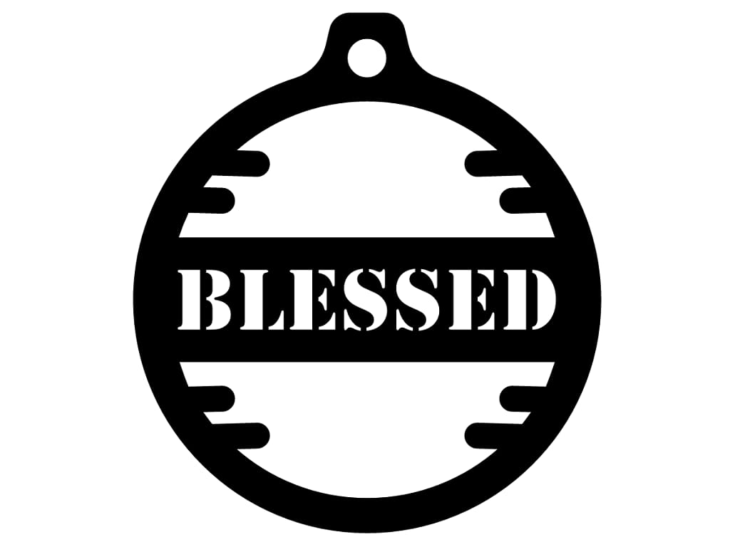 Laser Cut Blessed Christmas Ornament