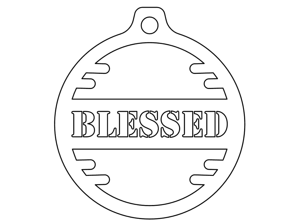 Laser Cut Blessed Christmas Ornament