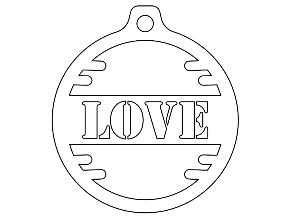 Laser Cut Love Christmas Ornament