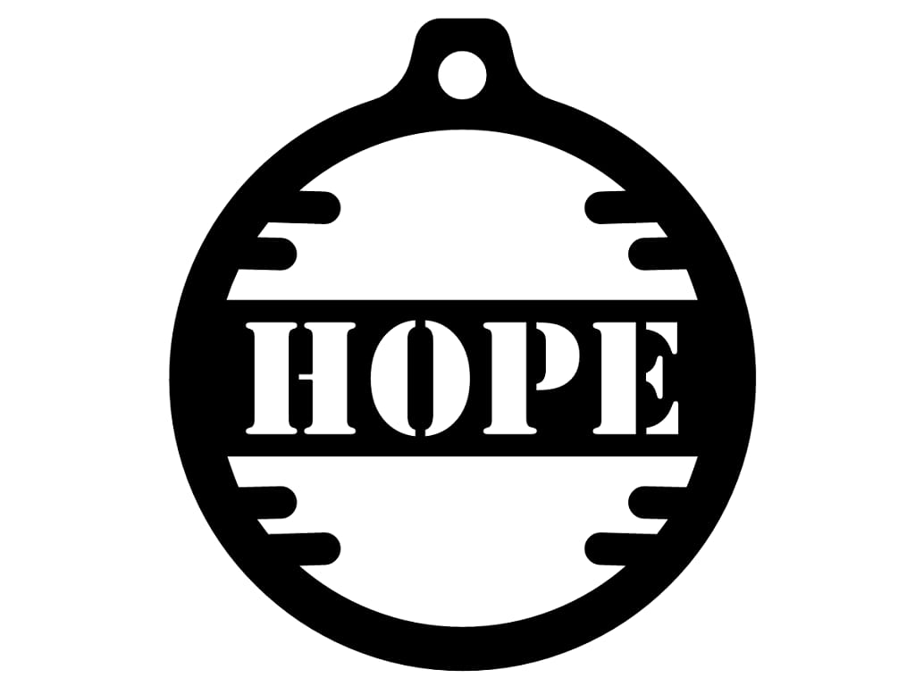 Laser Cut Hope Christmas Ornament