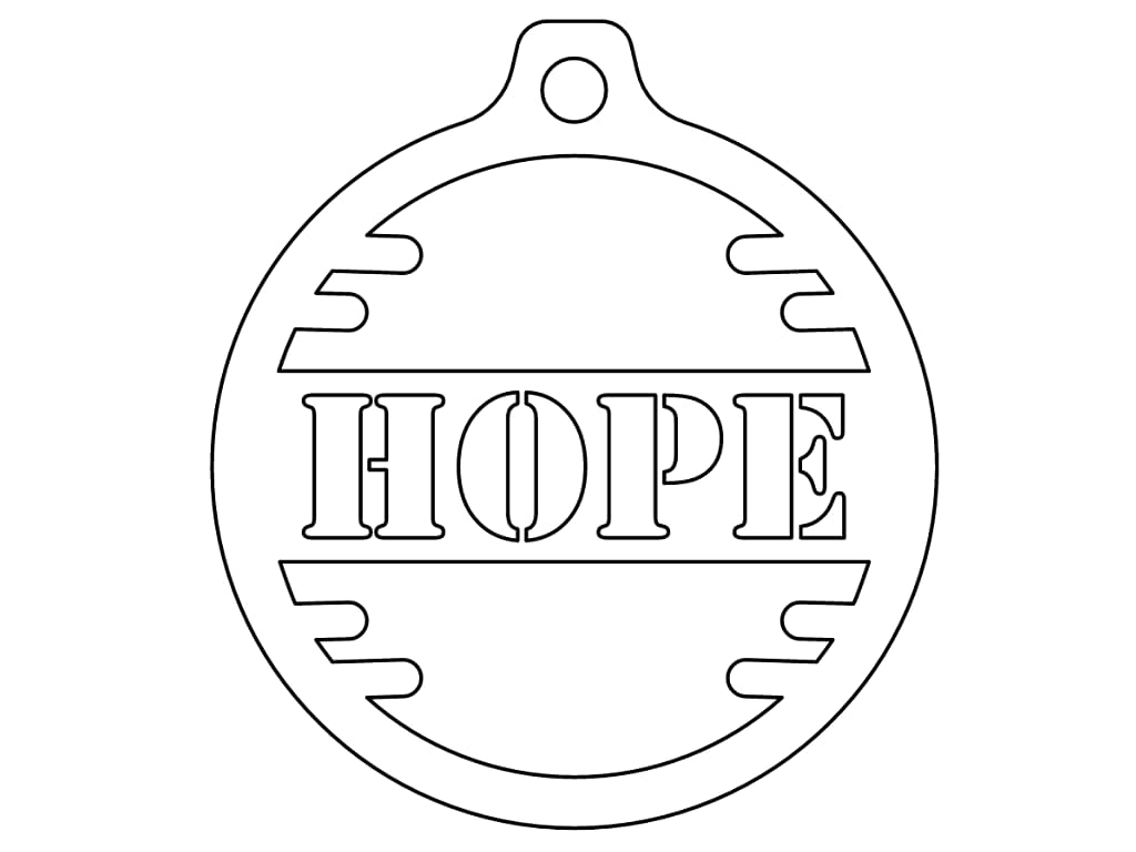 Laser Cut Hope Christmas Ornament
